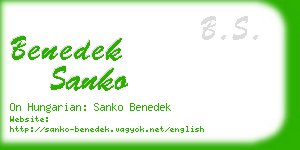 benedek sanko business card